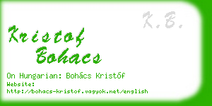 kristof bohacs business card