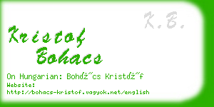 kristof bohacs business card